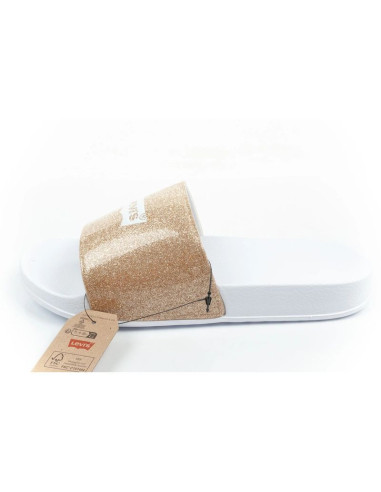 Levi's klapki sportowe damskie laczki wygodne buty brokatowe modne