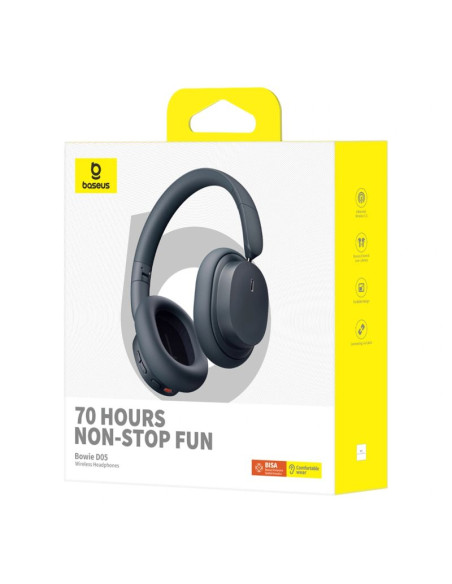 Słuchawki bezprzewodowe baseus bowie d05 nauszne bluetooth 5.3 - czarne