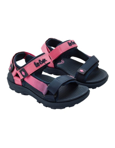 Lee cooper buty dziecięce dziewczęce sandały na rzepy na lato na plażę granatowe różowe