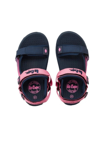 Lee cooper buty dziecięce dziewczęce sandały na rzepy na lato na plażę granatowe różowe