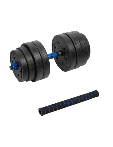 Hantel bitumiczny regulowany z łącznikiem 1x20kg rebel active