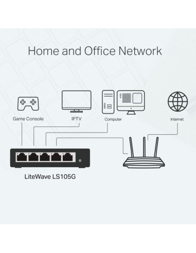 Switch tp-link tl-ls105g (5x 10/100/1000mbps)
