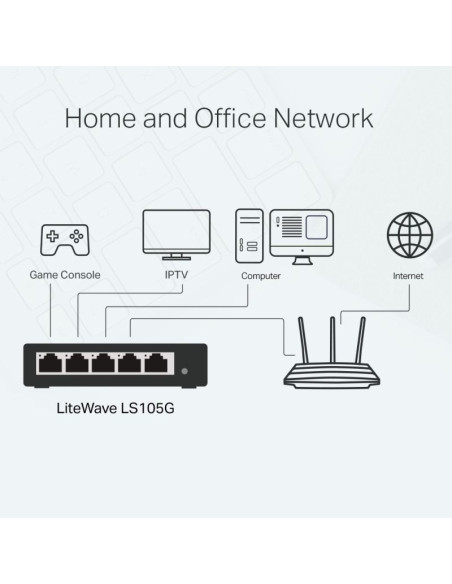 Switch tp-link tl-ls105g (5x 10/100/1000mbps)