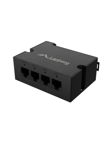 Lanberg switch poe extender 1xin 3xout 100mb fast ethernet din rail 30w