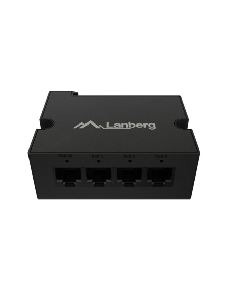 Lanberg switch poe extender 1xin 3xout 100mb fast ethernet din rail 30w