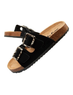 Lee cooper buty laczki damskie klapki wsuwane czarne zamsz wygodne lekkie