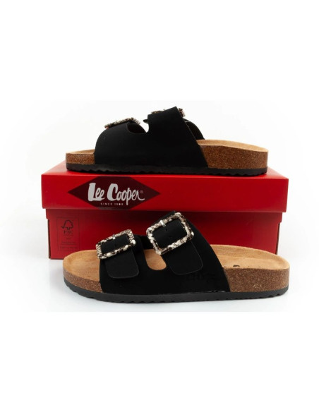Lee cooper buty laczki damskie klapki wsuwane czarne zamsz wygodne lekkie