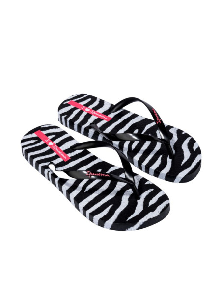 Klapki damskie ipanema animal print czarno-szare 83846-bp655