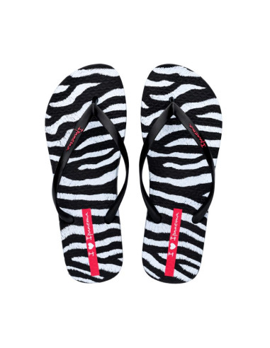 Klapki damskie ipanema animal print czarno-szare 83846-bp655