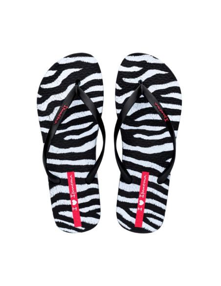 Klapki damskie ipanema animal print czarno-szare 83846-bp655