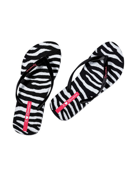 Klapki damskie ipanema animal print czarno-szare 83846-bp655