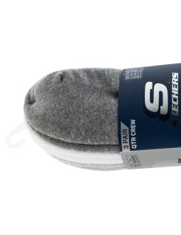 Skechers 3pk mens qtr colorbloc socks s118998-gry szare 43-46 2