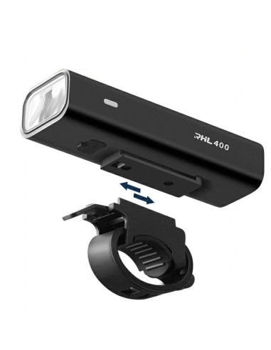 Lampka rowerowa rockbros rhl400 przednia 400 lm usb-c - czarna