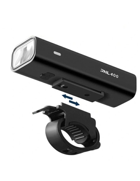 Lampka rowerowa rockbros rhl400 przednia 400 lm usb-c - czarna