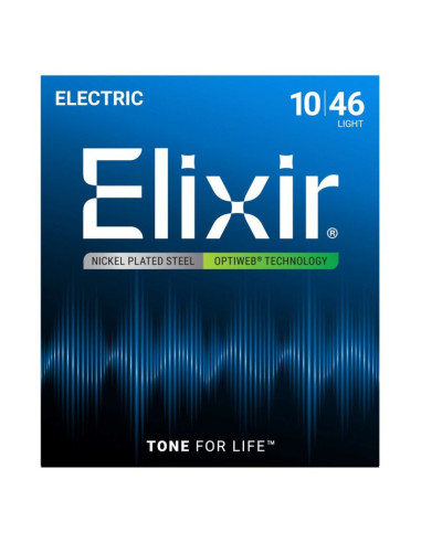 Elixir 19052 optiweb light - struny do gitary elektrycznej 10-46