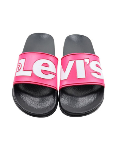 Klapki damskie levi's june l różowo-czarne vpol0239s-3841