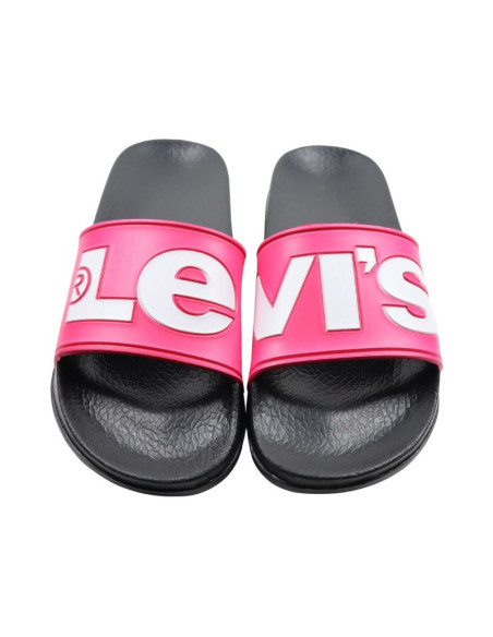 Klapki damskie levi's june l różowo-czarne vpol0239s-3841