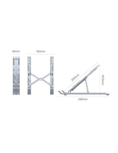 Unitek podstawka pod laptop składana, aluminium