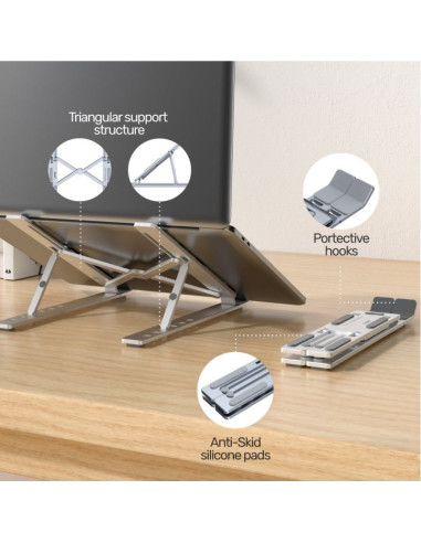 Unitek podstawka pod laptop składana, aluminium