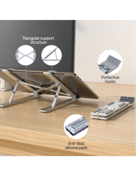 Unitek podstawka pod laptop składana, aluminium