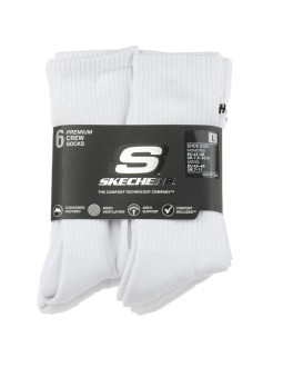 Skechers 6pk core crew lg socks s118220-wht białe 43-46