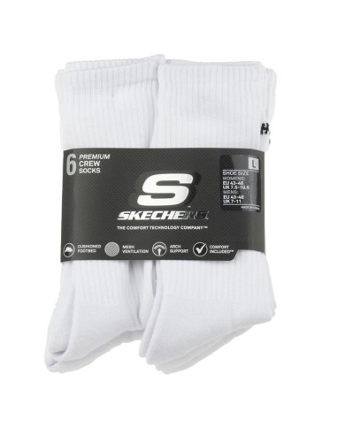 Skechers 6pk core crew lg socks s118220-wht białe 43-46