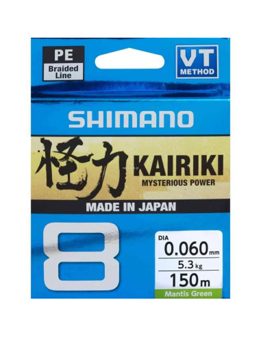 Plecionka shimano kairiki 8 0,060mm 150m 5,3kg m. green