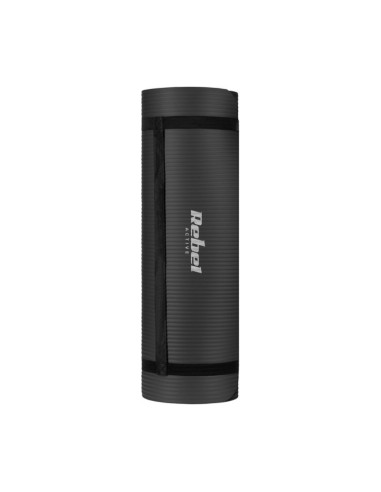 Rebel active mata gimnastyczna do ćwiczeń joga, pilates, fitness, 183x61cm, grubość 6mm, materiał tpe, czarna rba-3151-bk