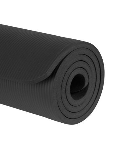 Rebel active mata gimnastyczna do ćwiczeń joga, pilates, fitness, 183x61cm, grubość 6mm, materiał tpe, czarna rba-3151-bk