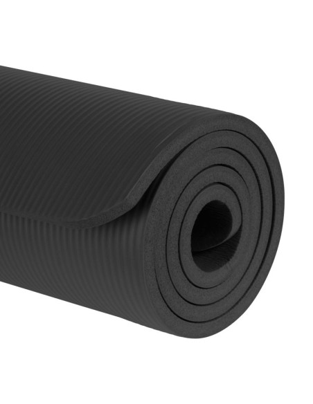 Rebel active mata gimnastyczna do ćwiczeń joga, pilates, fitness, 183x61cm, grubość 6mm, materiał tpe, czarna rba-3151-bk