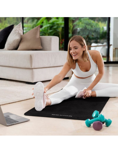 Rebel active mata gimnastyczna do ćwiczeń joga, pilates, fitness, 183x61cm, grubość 6mm, materiał tpe, czarna rba-3151-bk