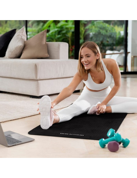 Rebel active mata gimnastyczna do ćwiczeń joga, pilates, fitness, 183x61cm, grubość 6mm, materiał tpe, czarna rba-3151-bk