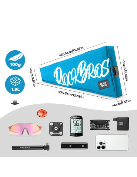 Torba trójkątna rockbros g008 flash journey – xl, niebieska