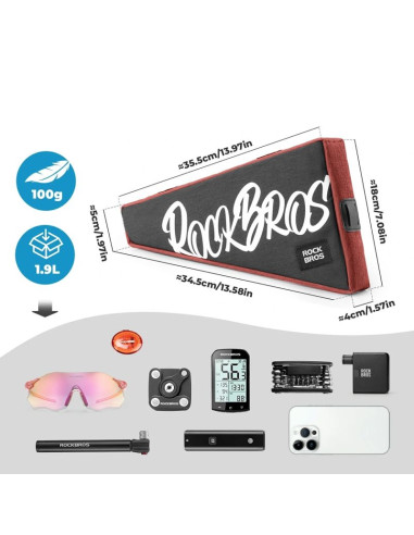 Torba trójkątna rockbros g008 flash journey – xl, czerwona
