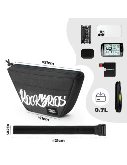 Torba na kierownicę rockbros g011 flash journey – trapezoidalna, czarna 2