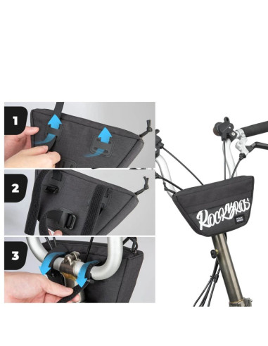 Torba na kierownicę rockbros g011 flash journey – trapezoidalna, czarna