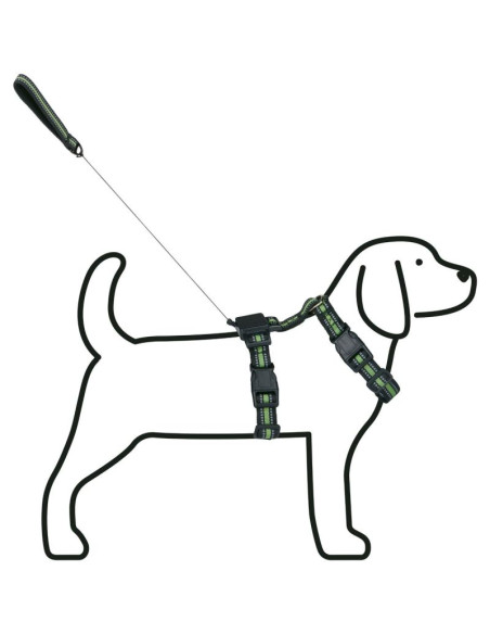 Szelki dla psa z tasmą odblaskową 44 -57cm medium ze smyczą