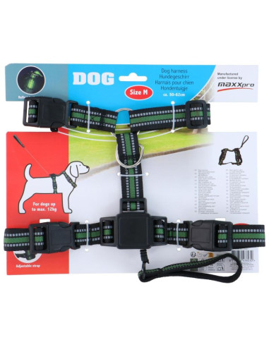 Szelki dla psa z tasmą odblaskową 44 -57cm medium ze smyczą