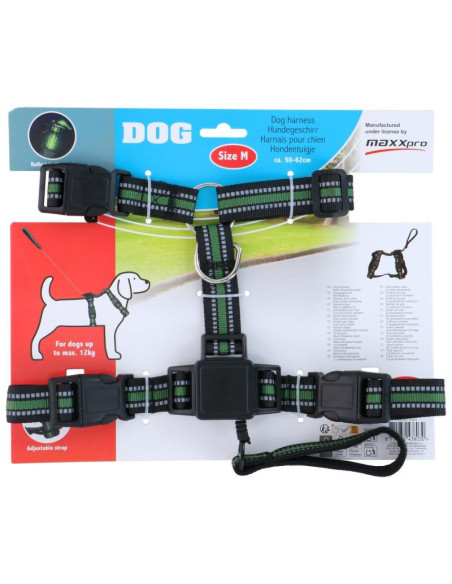 Szelki dla psa z tasmą odblaskową 44 -57cm medium ze smyczą