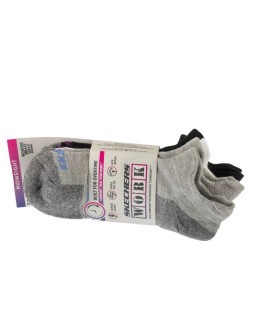 Skechers 3pk work lowcut womens socks s119052-grbk szare one size