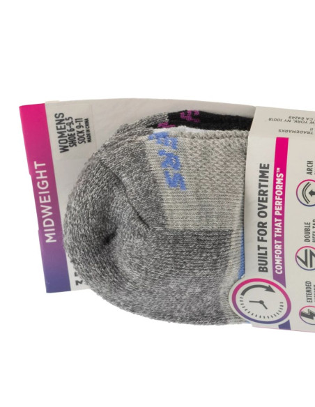 Skechers 3pk work lowcut womens socks s119052-grbk szare one size