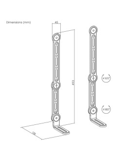 Maclean uchwyt vesa na soundbar uniwersalny, 15kg max mc-334 2