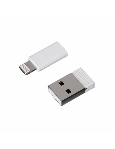 Activejet smycz z przewodem do ładowania 3w1 biała. końcówki z różnymi złączami: usb-c, adapter lightning, usb-a.