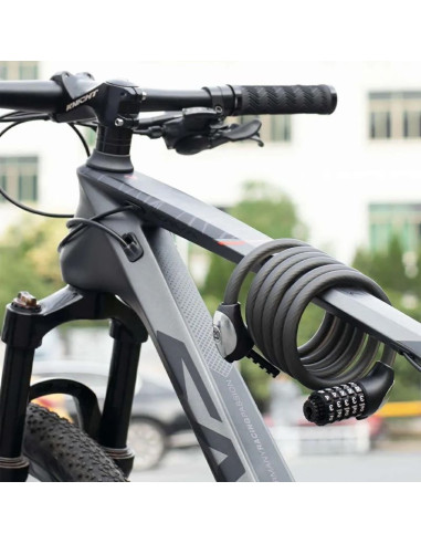 Zapięcie rowerowe rockbros rks531 – linka stalowa, szyfr 5-cyfrowy + led, 180 cm