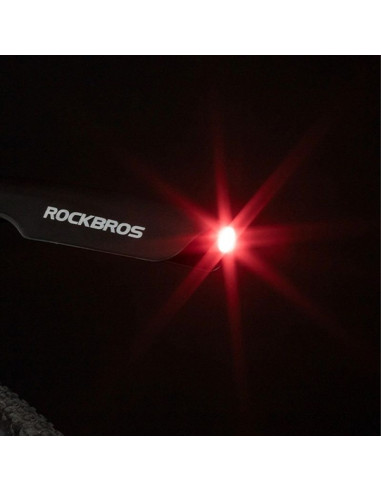 Błotnik rockbros dnb8001bk z czerwoną lampką led - czarny