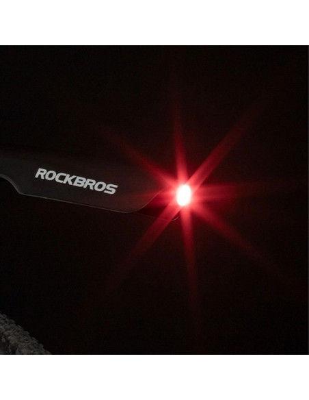 Błotnik rockbros dnb8001bk z czerwoną lampką led - czarny
