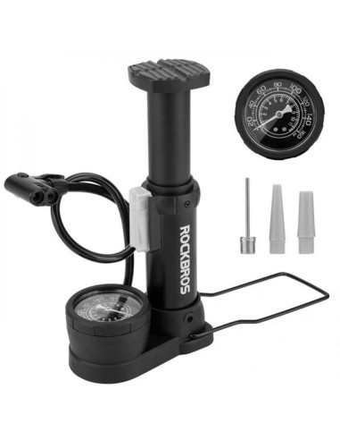 Pompka rowerowa rockbros 42610002001 podłogowa z manometrem - czarna