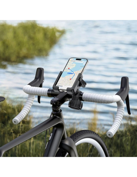 Uchwyt na telefon baseus gotrip na rower, hulajnogę, skuter - czarny