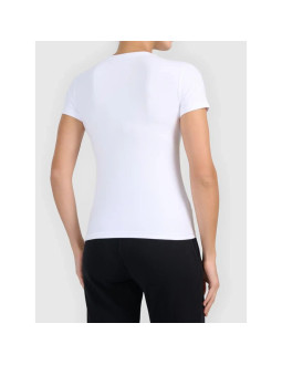 T-shirt basic z dekoltem typu serek damski 4f 4fwmm00ttshf3307-10s 2