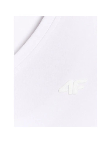 T-shirt basic z dekoltem typu serek damski 4f 4fwmm00ttshf3307-10s